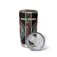 Aotearoa Ngai Tuhoe Tumbler Cup Maori Tribal Red And Green Paua Shell Pattern