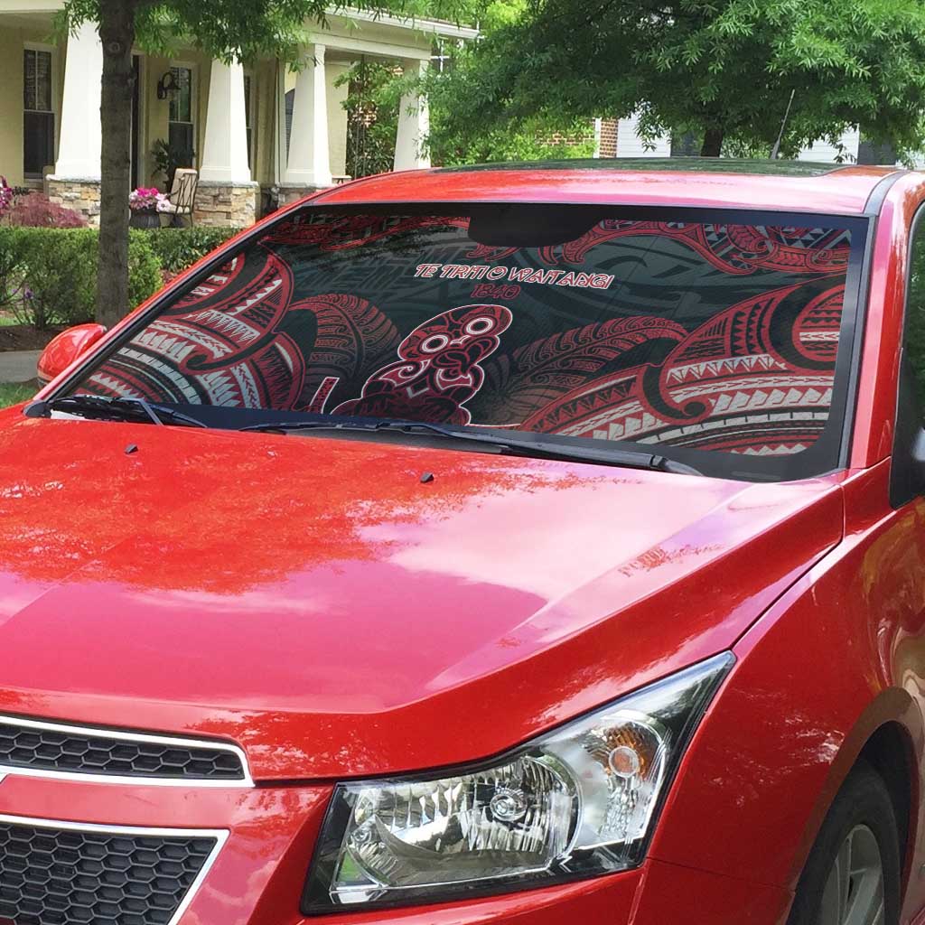 New Zealand Waitangi Day Auto Sun Shade Te Tiriti O Waitangi 1840 - Polynesian Pride