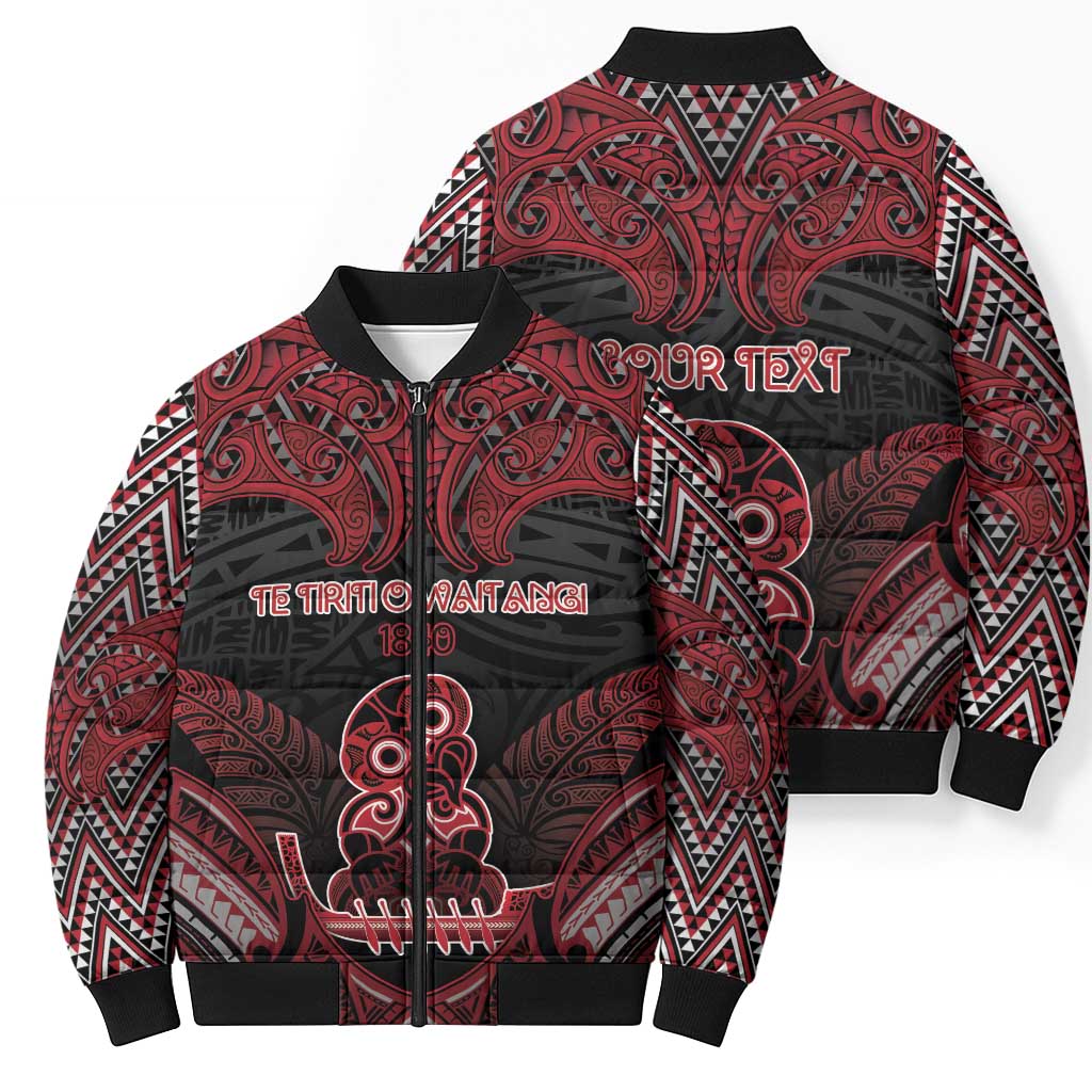 Personalised New Zealand Waitangi Day Bomber Puffer Jacket Te Tiriti O Waitangi 1840 - Polynesian Pride