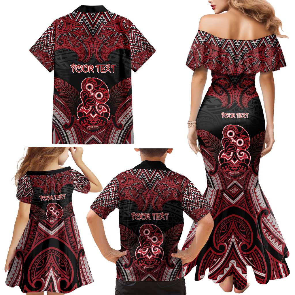 Personalised New Zealand Waitangi Day Family Matching Mermaid Dress and Hawaiian Shirt Te Tiriti O Waitangi 1840 - Polynesian Pride