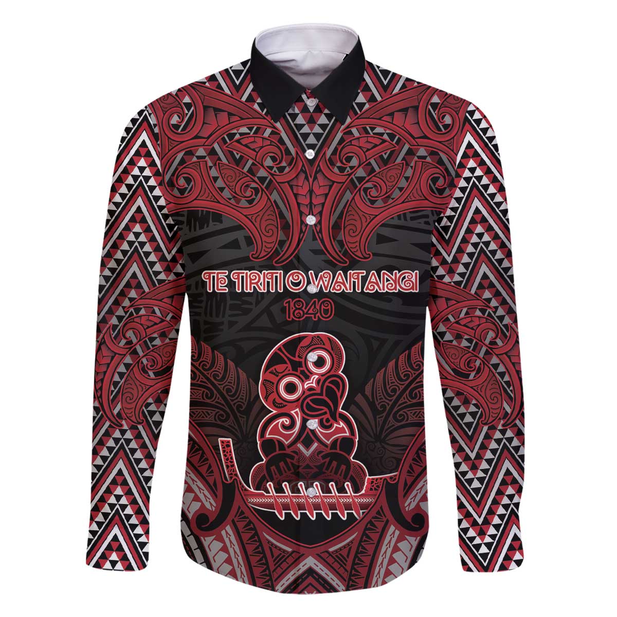 Personalised New Zealand Waitangi Day Family Matching Off The Shoulder Long Sleeve Dress and Hawaiian Shirt Te Tiriti O Waitangi 1840 - Polynesian Pride