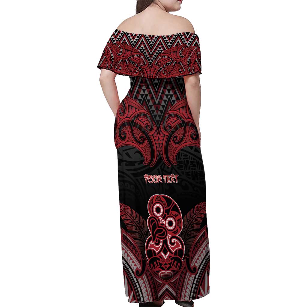 Personalised New Zealand Waitangi Day Family Matching Off Shoulder Maxi Dress and Hawaiian Shirt Te Tiriti O Waitangi 1840 - Polynesian Pride