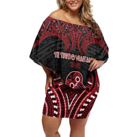 Personalised New Zealand Waitangi Day Family Matching Off Shoulder Short Dress and Hawaiian Shirt Te Tiriti O Waitangi 1840 - Polynesian Pride