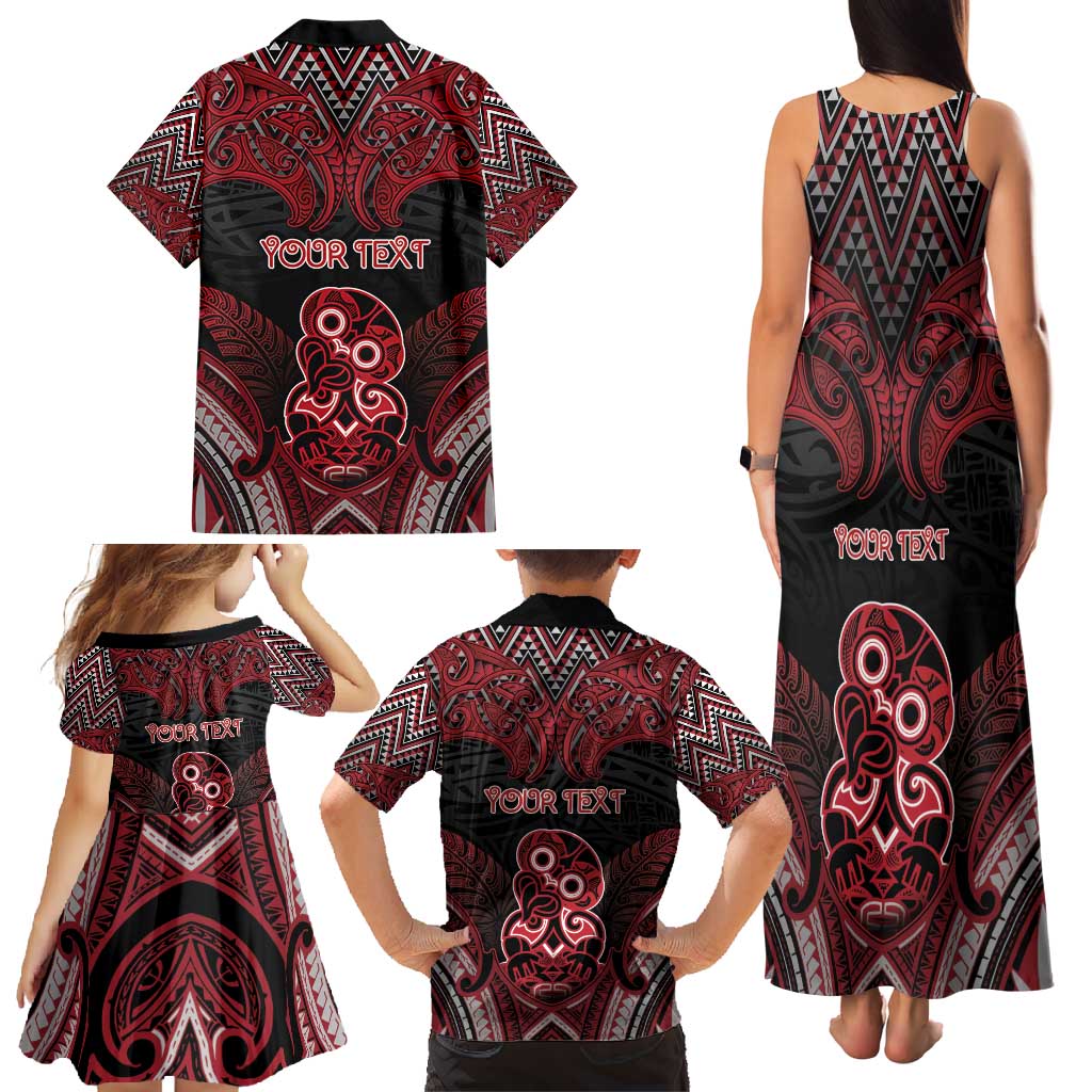 Personalised New Zealand Waitangi Day Family Matching Tank Maxi Dress and Hawaiian Shirt Te Tiriti O Waitangi 1840 - Polynesian Pride