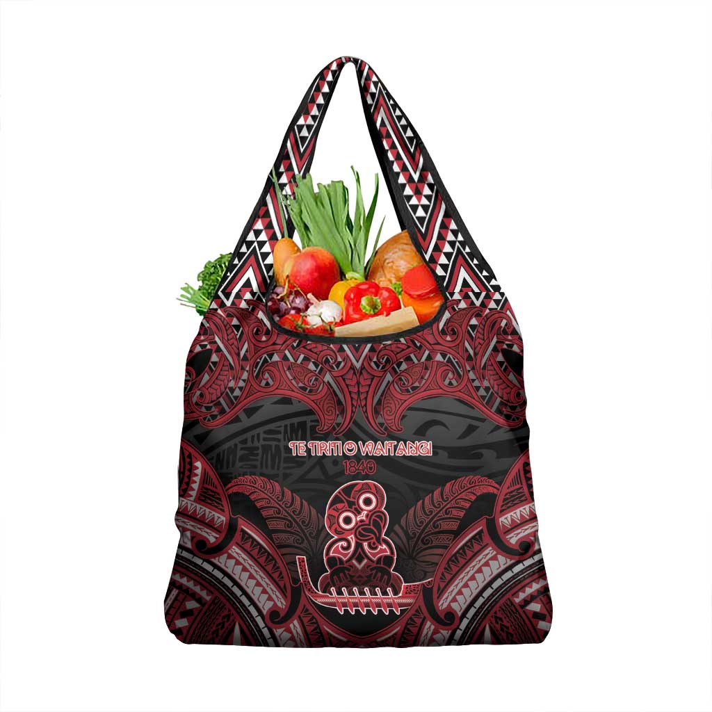 New Zealand Waitangi Day Grocery Bag Te Tiriti O Waitangi 1840 DT05 1-pack One Size Black - Polynesian Pride
