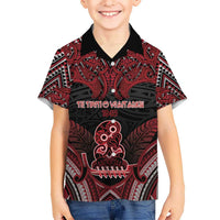 Personalised New Zealand Waitangi Day Kid Hawaiian Shirt Te Tiriti O Waitangi 1840 DT05 Kid Black - Polynesian Pride