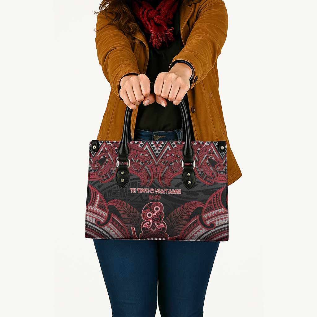 New Zealand Waitangi Day Leather Bag Te Tiriti O Waitangi 1840 - Polynesian Pride