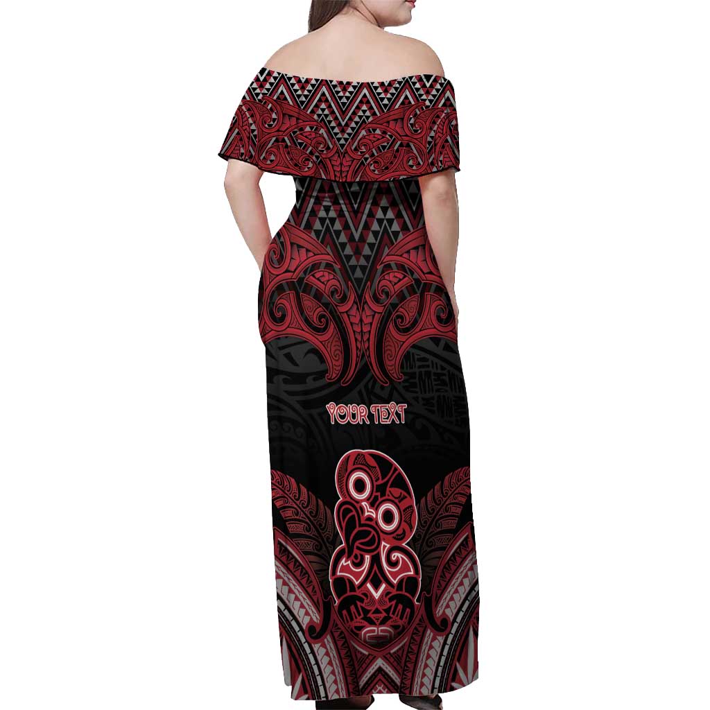 Personalised New Zealand Waitangi Day Off Shoulder Maxi Dress Te Tiriti O Waitangi 1840 DT05 - Polynesian Pride