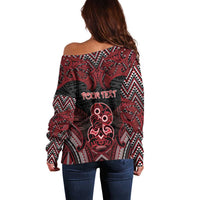 Personalised New Zealand Waitangi Day Off Shoulder Sweater Te Tiriti O Waitangi 1840 - Polynesian Pride