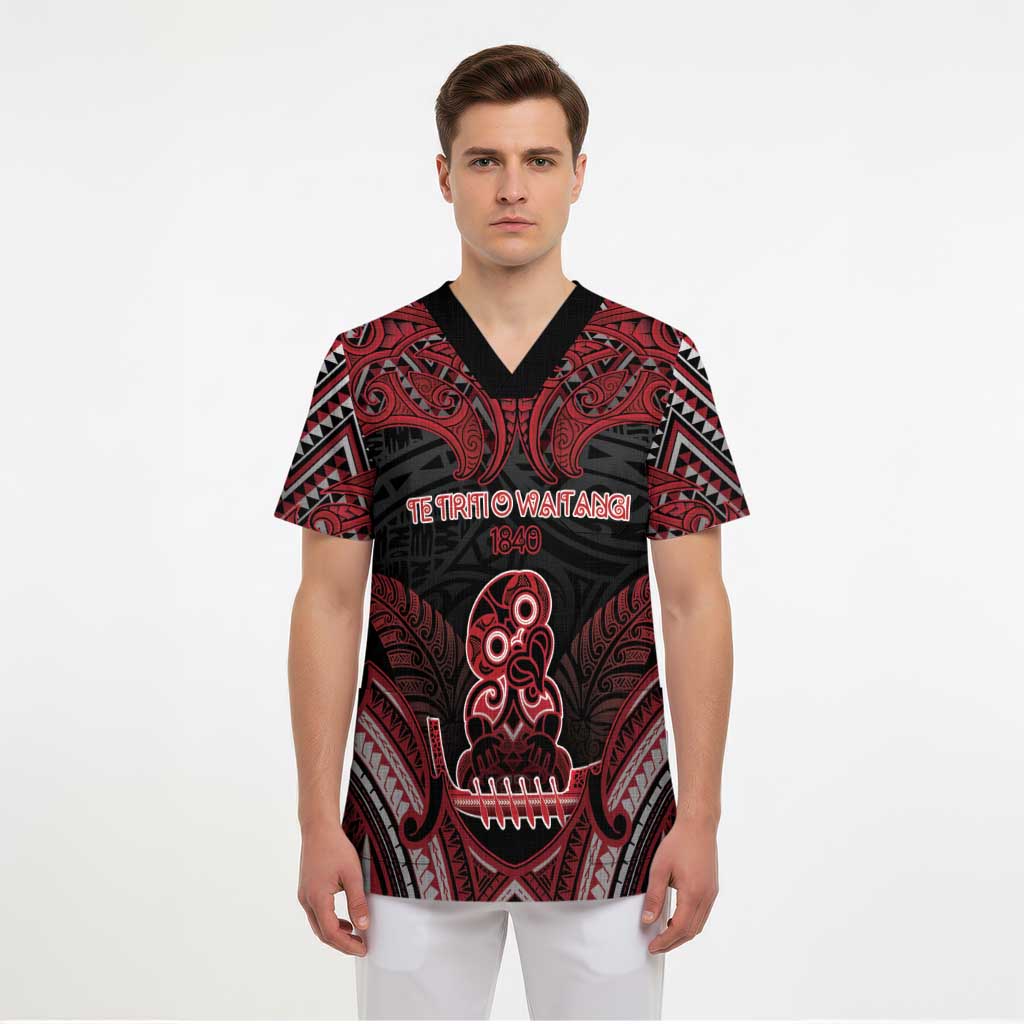 Personalised New Zealand Waitangi Day Scrub Top Te Tiriti O Waitangi 1840 DT05 - Polynesian Pride