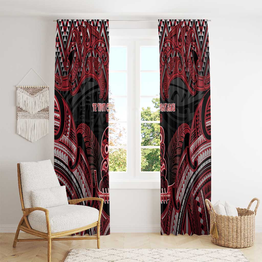 New Zealand Waitangi Day Window Curtain Te Tiriti O Waitangi 1840 - Polynesian Pride