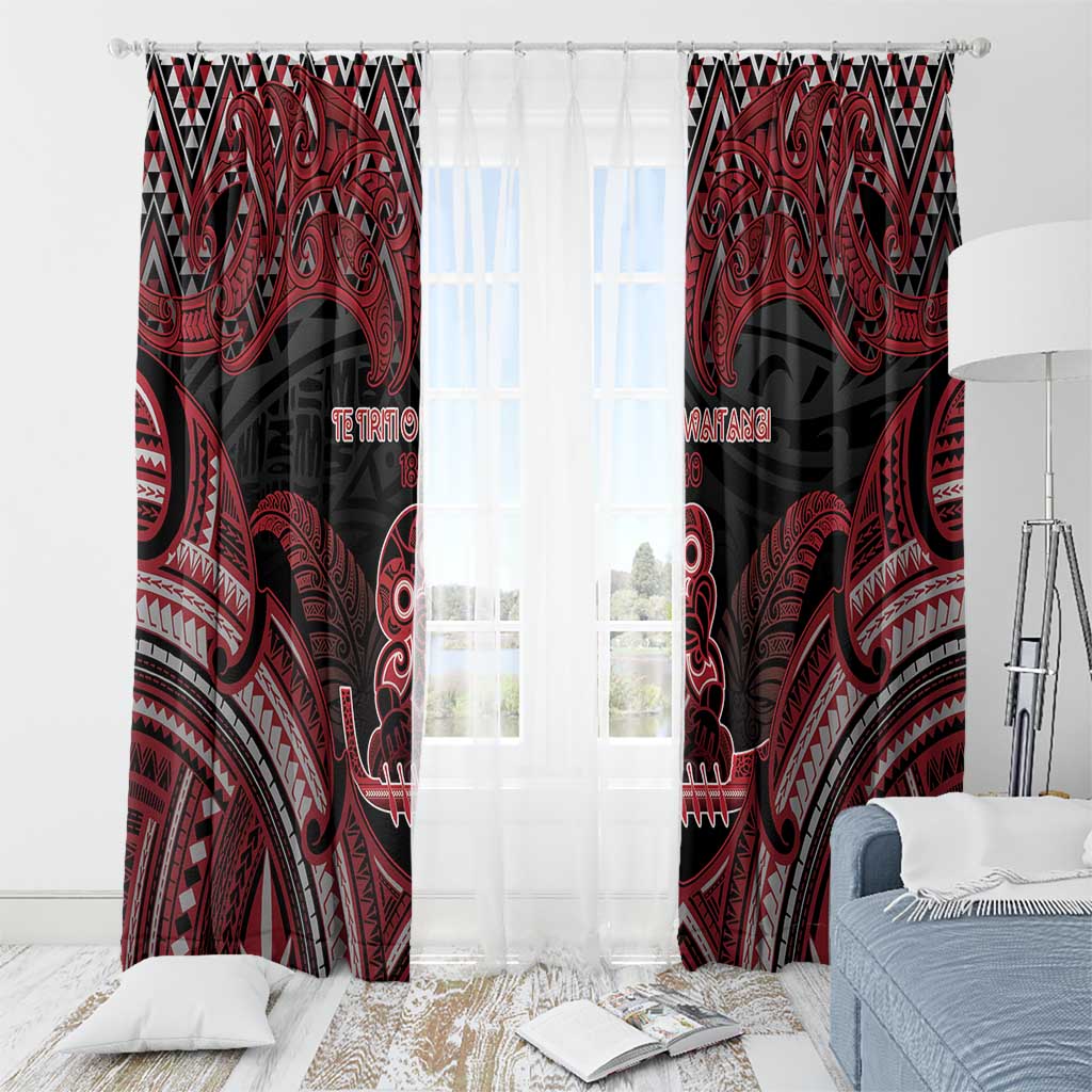 New Zealand Waitangi Day Window Curtain Te Tiriti O Waitangi 1840 - Polynesian Pride