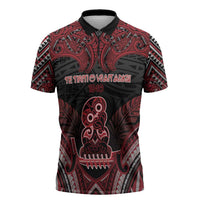 Personalised New Zealand Waitangi Day Zipper Polo Shirt Te Tiriti O Waitangi 1840 - Polynesian Pride