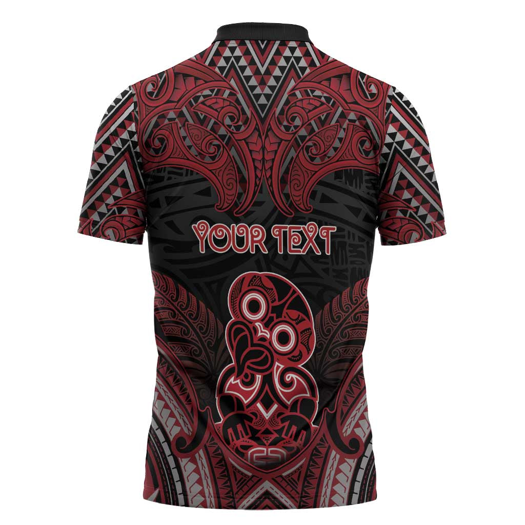 Personalised New Zealand Waitangi Day Zipper Polo Shirt Te Tiriti O Waitangi 1840 - Polynesian Pride