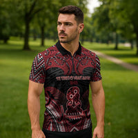 Personalised New Zealand Waitangi Day Zipper Polo Shirt Te Tiriti O Waitangi 1840 - Polynesian Pride