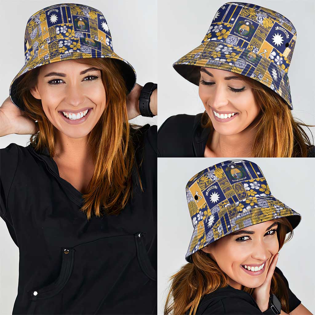Ekamawir omo Nauru Bucket Hat Pacific Patchwork Xmas Vibes - Polynesian Pride