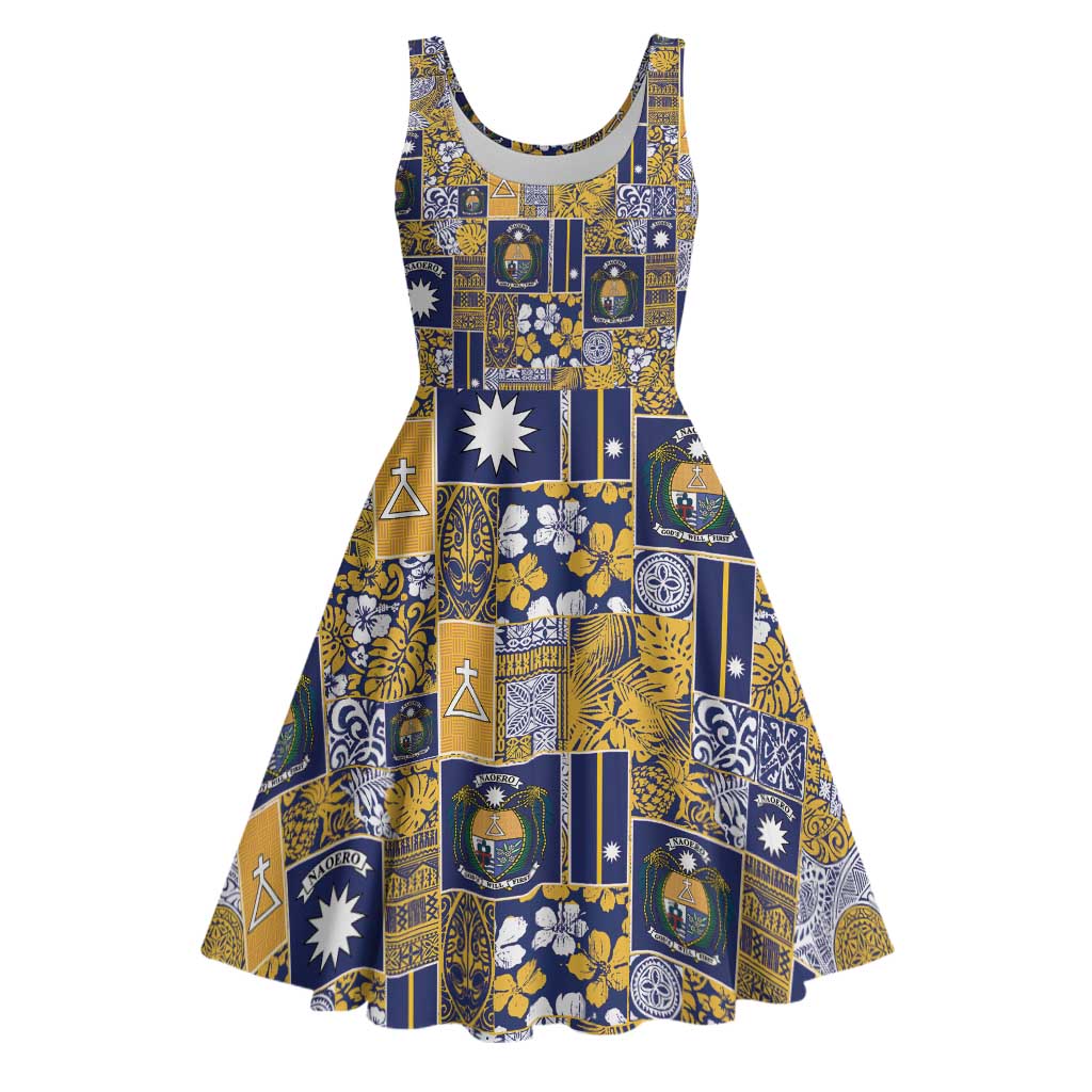 Ekamawir omo Nauru Midi Dress Pacific Patchwork Xmas Vibes - Polynesian Pride