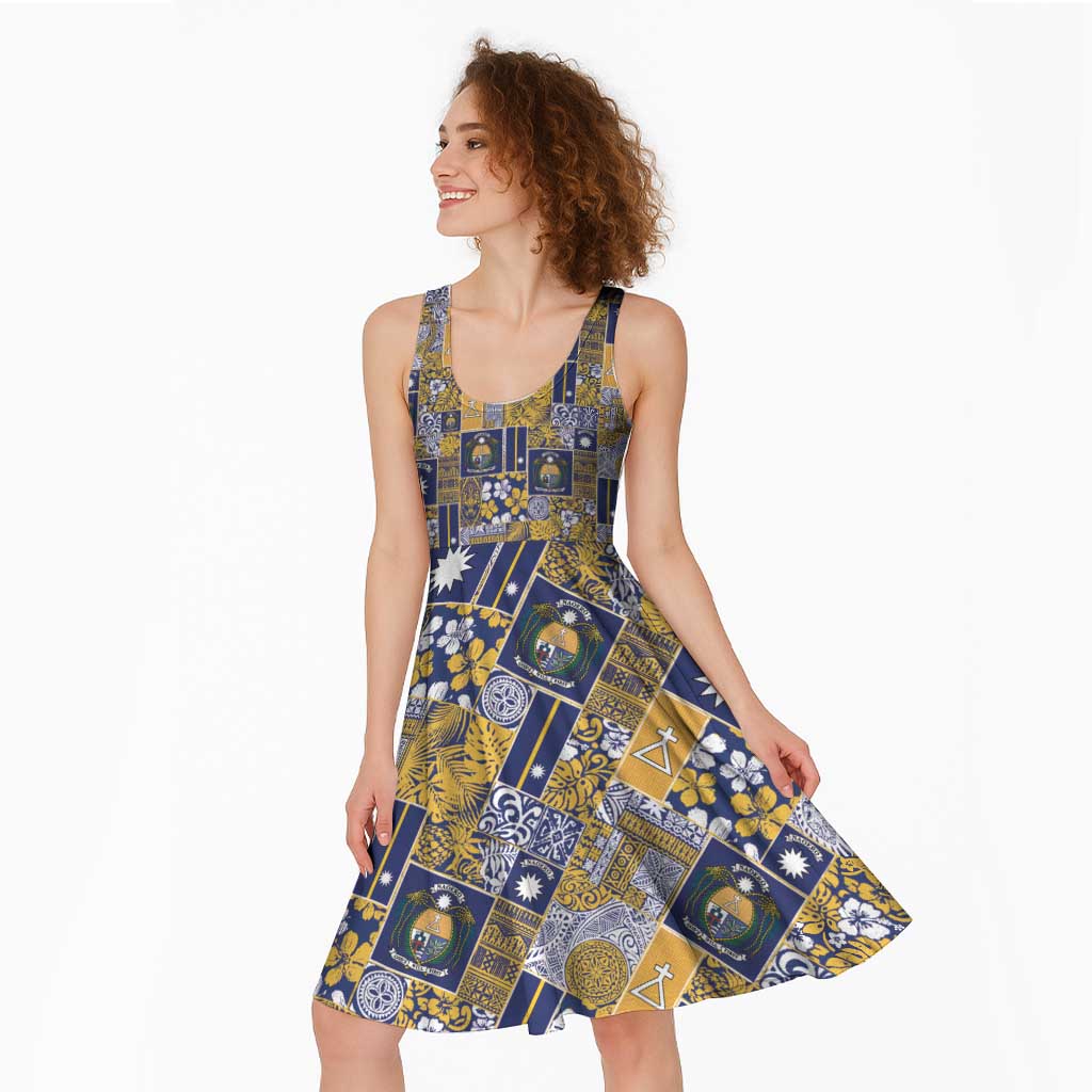 Ekamawir omo Nauru Midi Dress Pacific Patchwork Xmas Vibes - Polynesian Pride