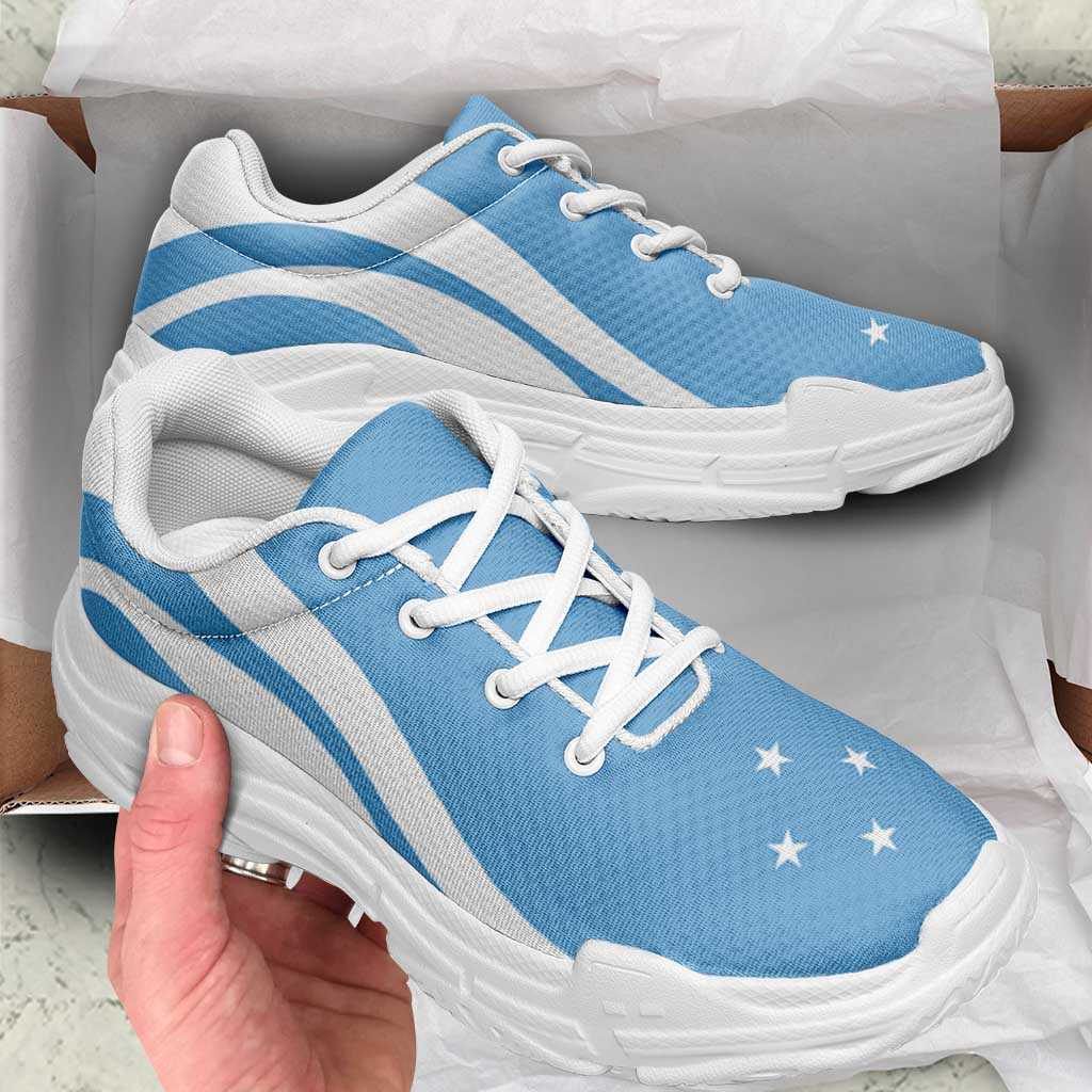 Federated States Of Micronesia Chunky Sneakers Flag-Inspired Curve Style