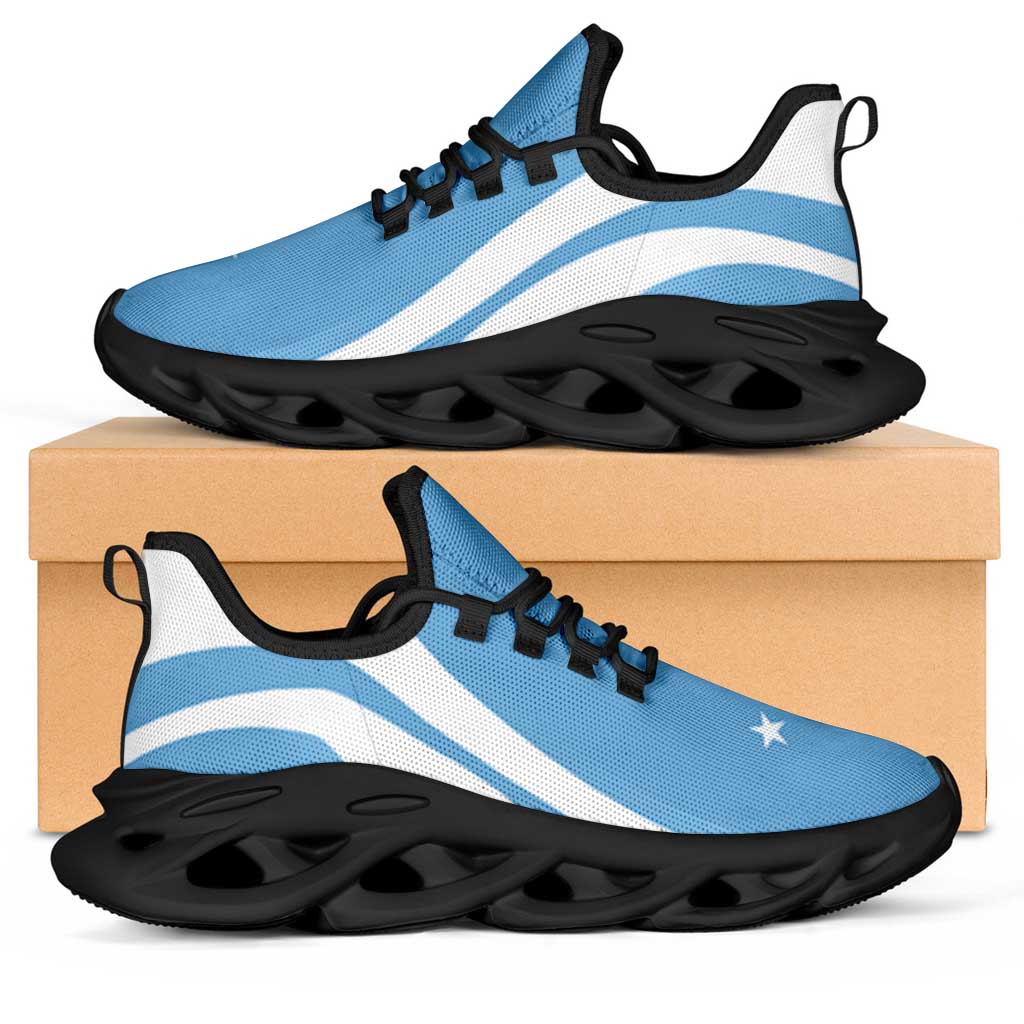 Federated States Of Micronesia Clunky Sneakers Flag-Inspired Curve Style LT05 Blue - Polynesian Pride
