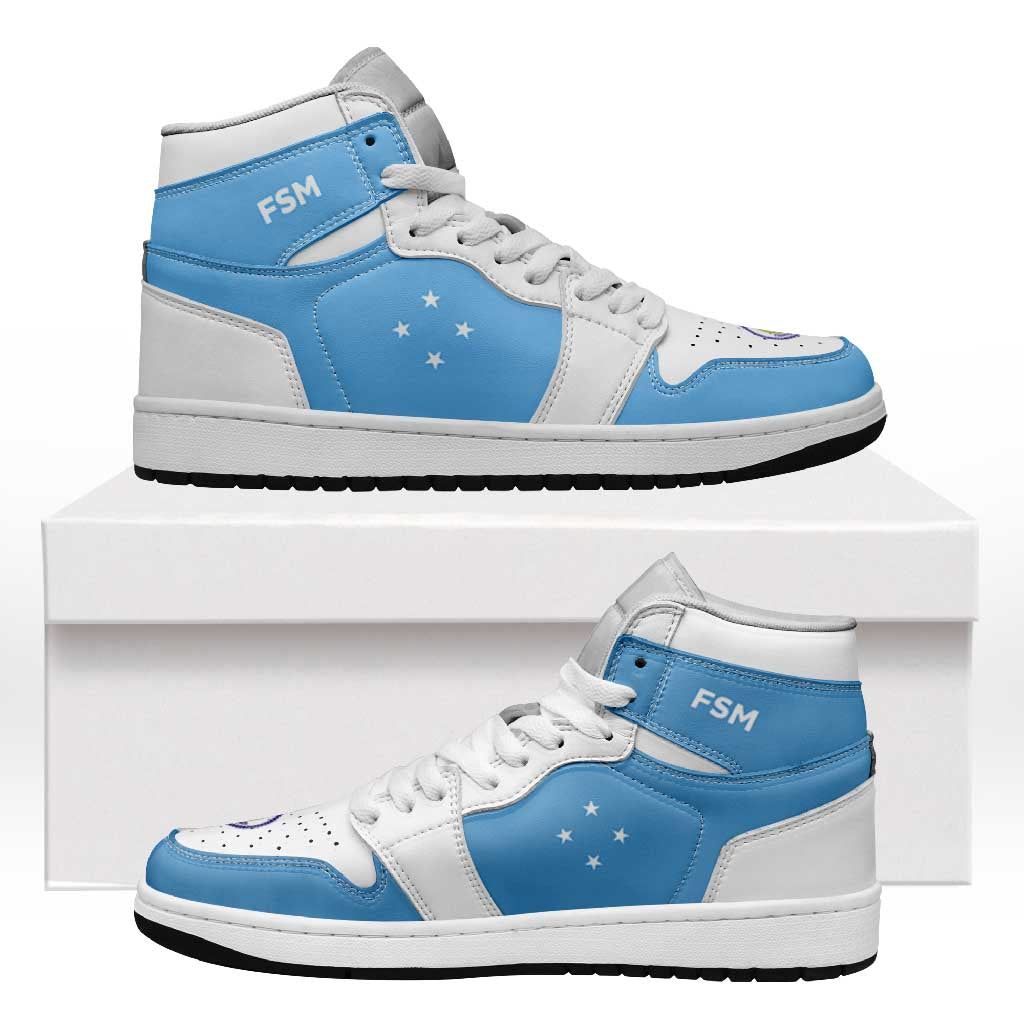 Federated States Of Micronesia High Sneakers AJ1 Coat Of Arms Flag Inspired
