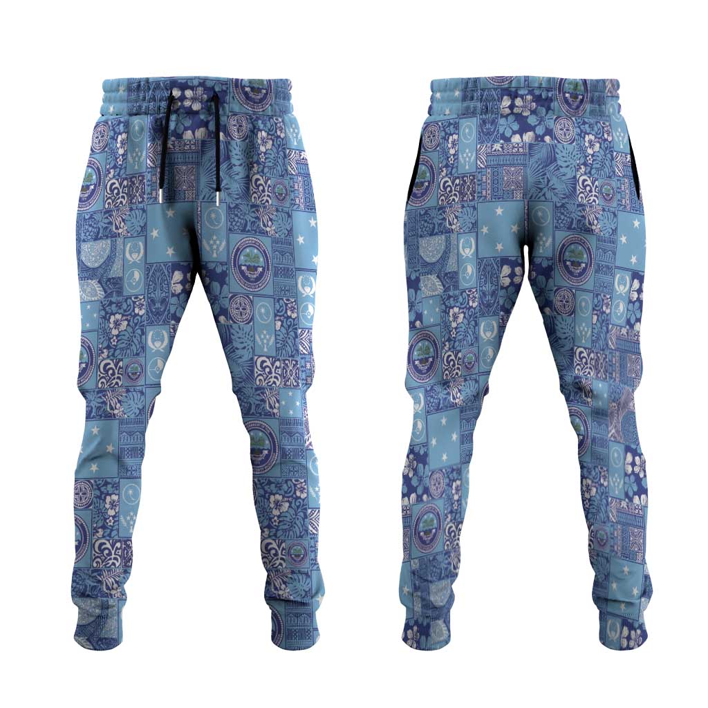 Federated States of Micronesia Merry Christmas Jogger Pants Pacific Patchwork Xmas Vibes - Polynesian Pride