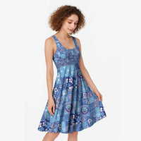 Federated States of Micronesia Merry Christmas Midi Dress Pacific Patchwork Xmas Vibes - Polynesian Pride