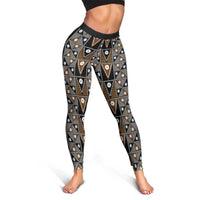 Fiji Brown Masi Pattern Leggings Fijian Tapa LT01 - Polynesian Pride
