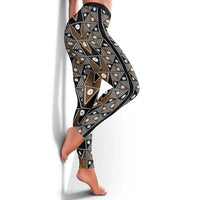 Fiji Brown Masi Pattern Leggings Fijian Tapa LT01 - Polynesian Pride