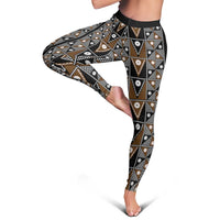 Fiji Brown Masi Pattern Leggings Fijian Tapa LT01 - Polynesian Pride