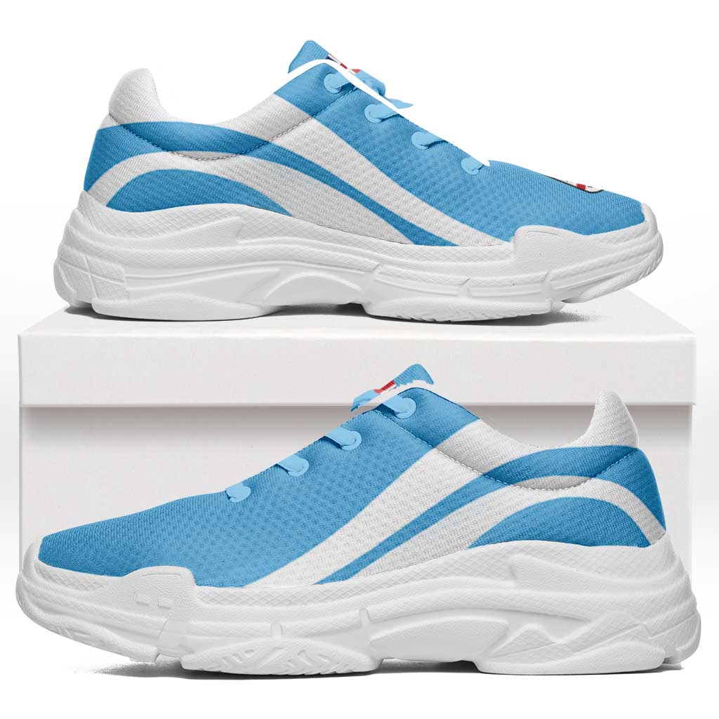 Fiji Chunky Sneakers Flag-Inspired Curve Style