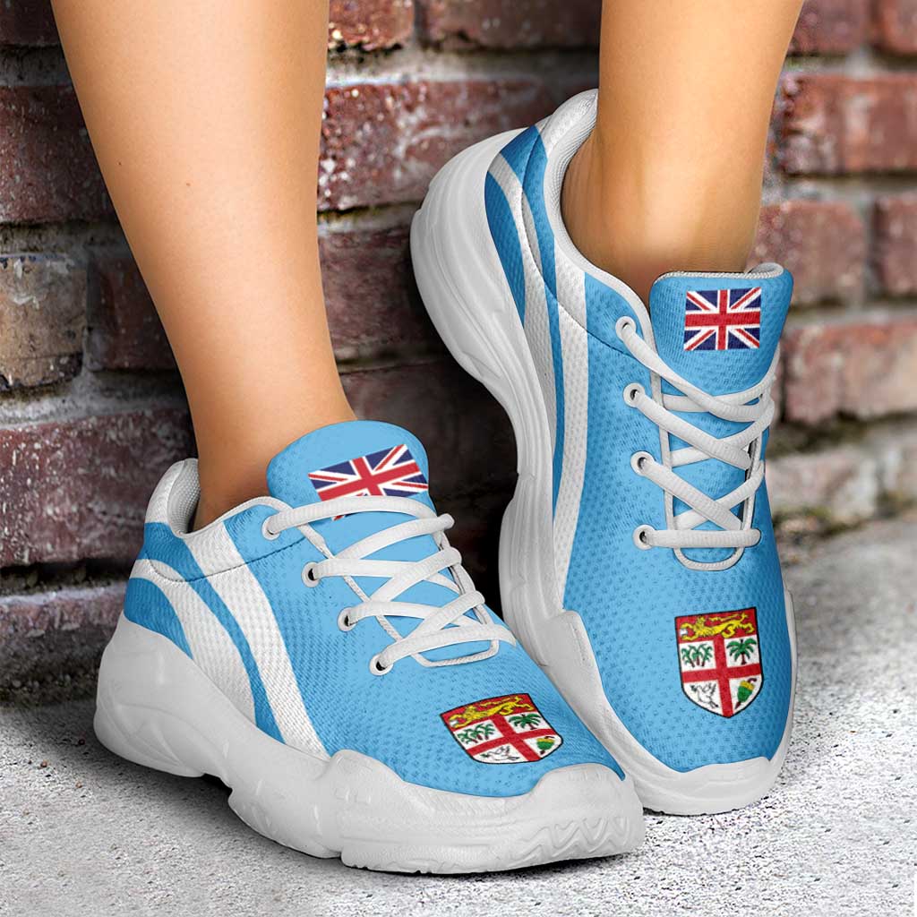 Fiji Chunky Sneakers Flag-Inspired Curve Style