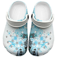 Fiji Clogs Shoes Masi Tapa Pattern Blue - Polynesian Pride