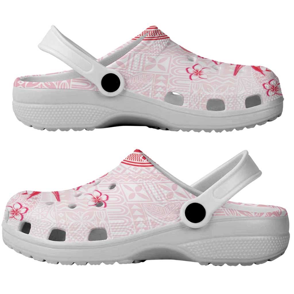 Fiji Clogs Shoes Masi Tapa Pattern Red - Polynesian Pride