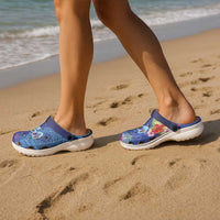 Fiji Day Clogs Shoes Coral Reef with Tapa Motifs and Hibiscus Ocean Vibe