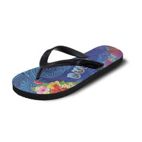 Fiji Day Flip Flops Coral Reef with Tapa Motifs and Hibiscus Ocean Vibe