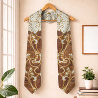 Fiji Graduation Stole Fijian Tapa Pattern Brown LT05 One Size Brown - Polynesian Pride