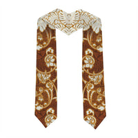 Fiji Graduation Stole Fijian Tapa Pattern Brown LT05 - Polynesian Pride