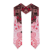 Fiji Graduation Stole Masi Tapa Pattern Red