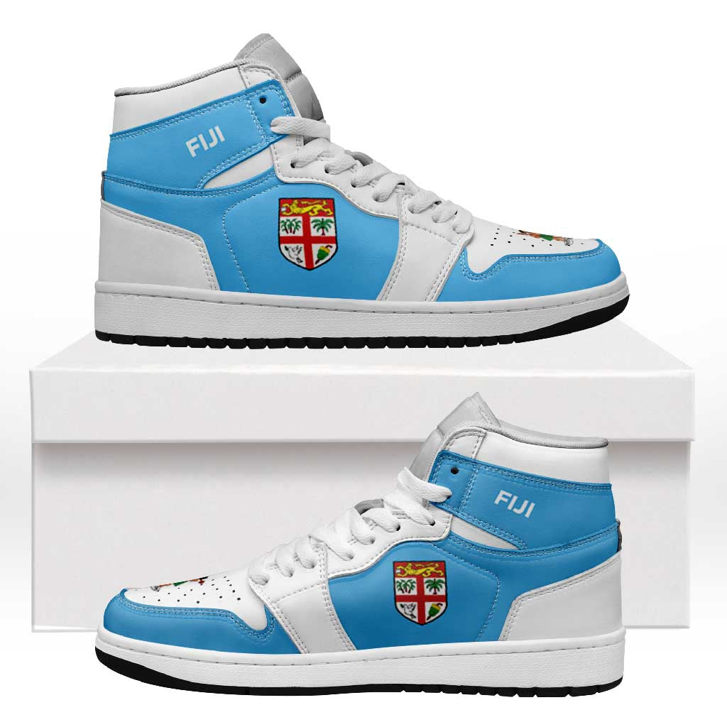 Fiji High Sneakers AJ1 Coat Of Arms Flag Inspired