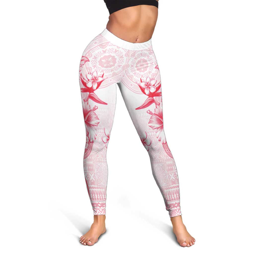 Fiji Leggings Masi Tapa Pattern Red - Polynesian Pride