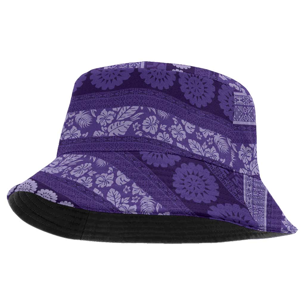 Fiji Marau na Kerisimasi Bucket Hat Purple Tapa Masi Inspired Christmas - Polynesian Pride