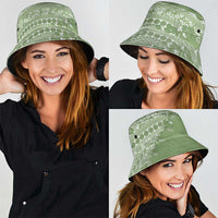 Fiji Marau na Kerisimasi Bucket Hat Sage Green Tagimoucia Tapa Masi Tribal - Polynesian Pride