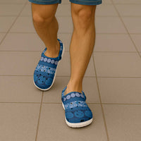 Fiji Marau na Kerisimasi Clogs Shoes Blue Tapa Masi Inspired Christmas - Polynesian Pride