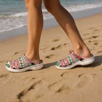 Fiji Marau na Kerisimasi Clogs Shoes Red Tagimoucia Tapa Masi Tribal - Polynesian Pride