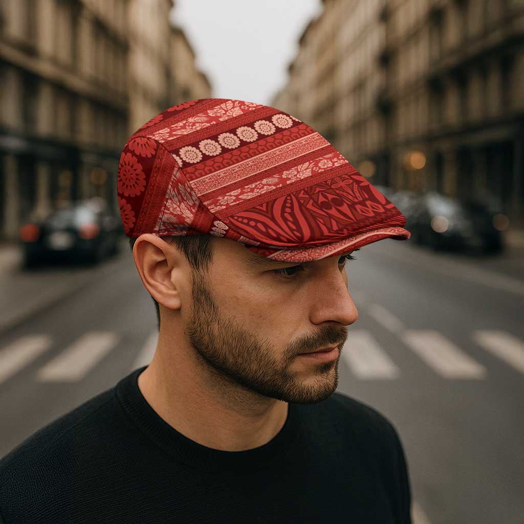 Fiji Marau na Kerisimasi Jeff Hat Red Tapa Masi Inspired Christmas - Polynesian Pride