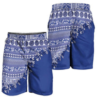 Fiji Marau na Kerisimasi Shorts for Men Blue Tagimoucia Tapa Masi Tribal - Polynesian Pride
