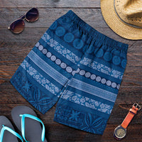 Fiji Marau na Kerisimasi Shorts for Men Blue Tapa Masi Inspired Christmas - Polynesian Pride