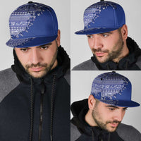 Fiji Marau na Kerisimasi Snapback Cap Blue Tagimoucia Tapa Masi Tribal - Polynesian Pride