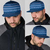 Fiji Marau na Kerisimasi Snapback Cap Blue Tapa Masi Inspired Christmas - Polynesian Pride